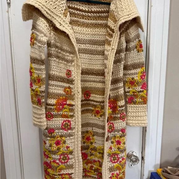 Anthropologie “Boho Cottage Floral Spring Knit Duster Cardigan Sweater” - Picture 5 of 15